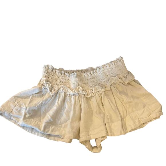 NWOT Size Medium Kimchi Blue Aria Linen Micro Short Cream Urban Outfitters - Picture 1 of 3